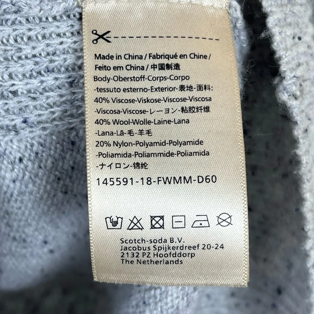 Scotch & Soda Sweater Mens Size Small Gray Heather Double Neck Coastal‎ Timeless - Picture 5 of 10